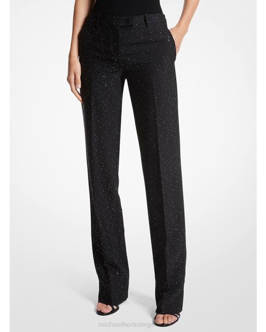 Michael Kors kolleksjon carolyn paljettbukser i stretch ull unisex LDNL3409 svart/sølv