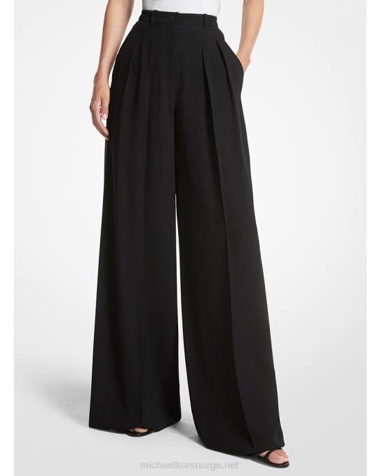 Michael Kors kolleksjon doble crepe bukser med vidde ben unisex LDNL3404 svart