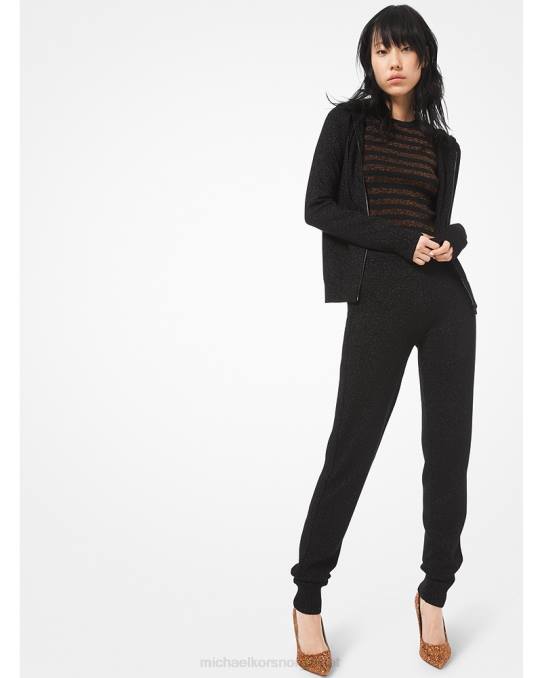 Michael Kors kolleksjon metalliske joggebukser i stretch-viskose unisex LDNL3706 svart