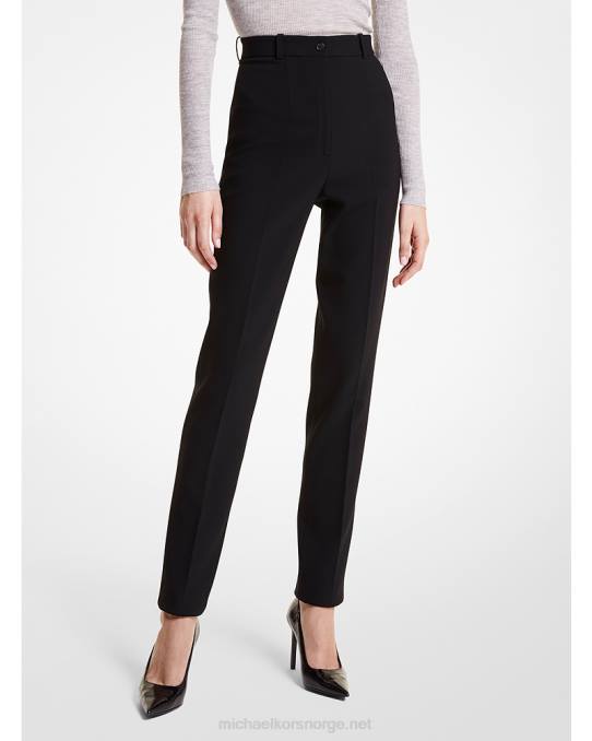 Michael Kors kolleksjon samantha stretch pebble crepe sigarettbukser med høy midje unisex LDNL3644 svart