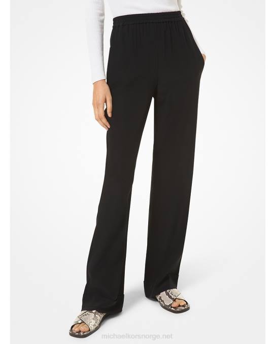 Michael Kors kolleksjon silke crepe de chine pyjamasbukser unisex LDNL3744 svart