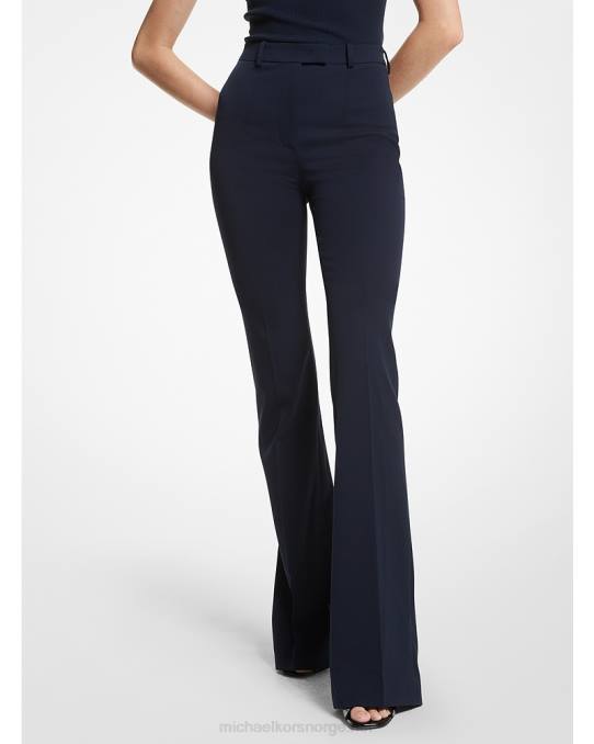 Michael Kors kolleksjon stretch ull gabardin bukser med delt mansjett unisex LDNL3699 midnatt