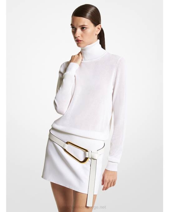 Michael Kors kolleksjon joan tyll genser i viskoseblanding unisex LDNL3444 optikk hvit