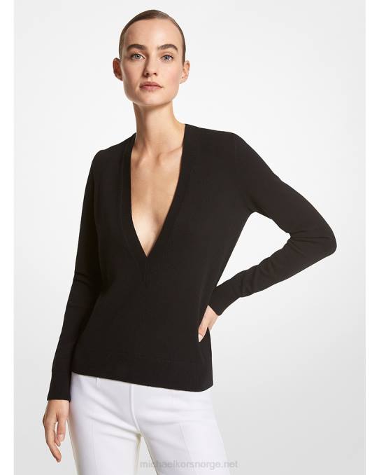 Michael Kors kolleksjon kashmir genser med v-hals unisex LDNL3544 svart