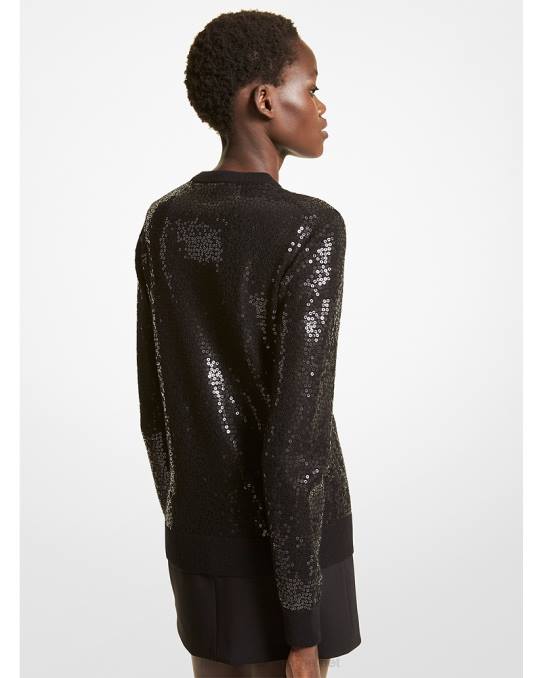 Michael Kors kolleksjon paljett kashmir genser unisex LDNL3615 svart