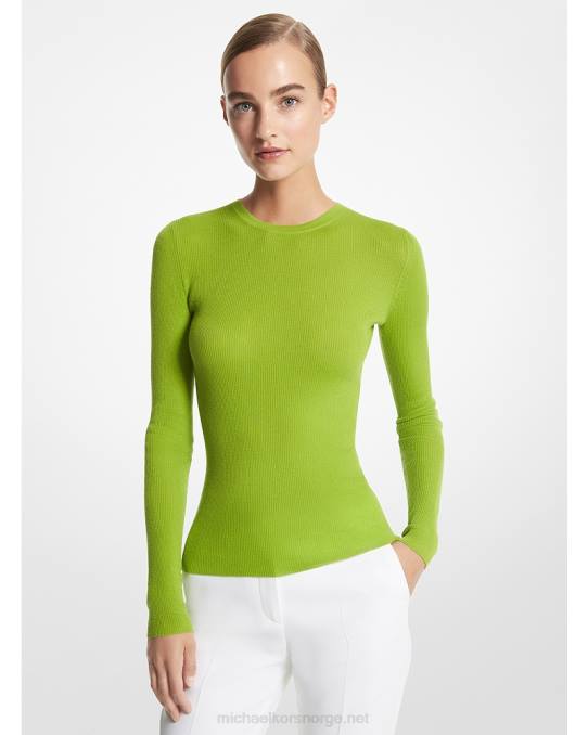 Michael Kors samling hutton fjærvekt kashmirgenser unisex LDNL3495 lime