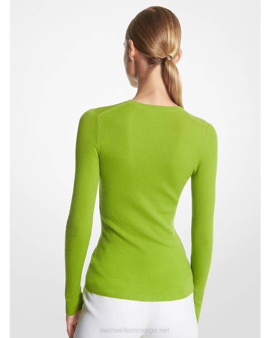 Michael Kors samling hutton fjærvekt kashmirgenser unisex LDNL3495 lime