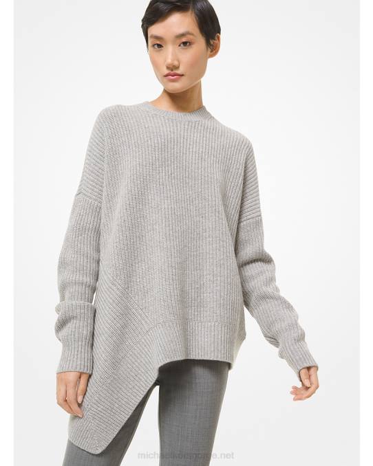 Michael Kors samling kashmir asymmetrisk genser unisex LDNL3750 perlegrå