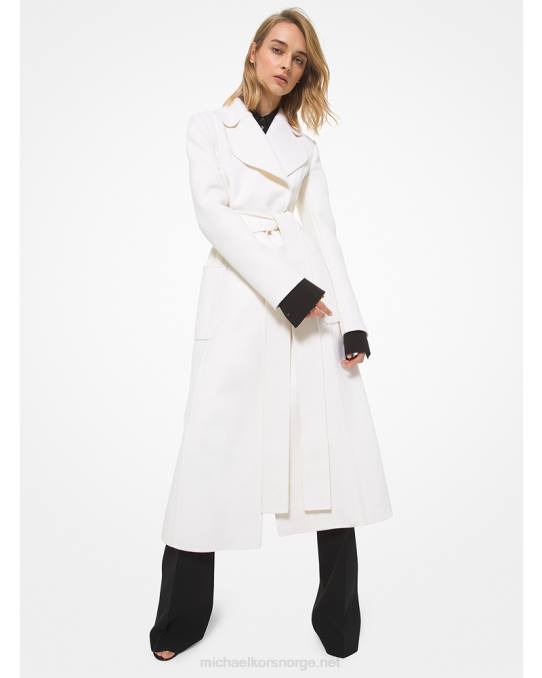 Michael Kors kolleksjon cashgora blanding beltefrakk unisex LDNL3733 hvit