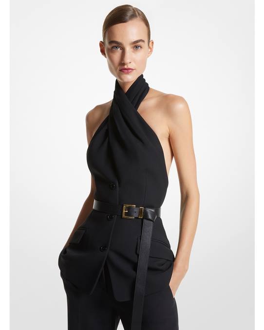 Michael Kors kolleksjon dobbel crepe grimejakke unisex LDNL3412 svart