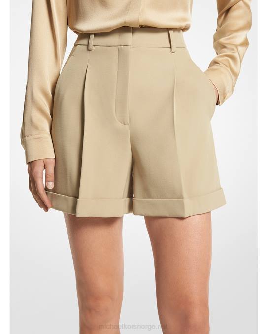 Michael Kors samling ull gabardin plisserte mansjettshorts unisex LDNL3484 sanddyne
