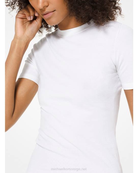 Michael Kors kolleksjon stretch-viscose t-skjorte unisex LDNL3690 optikk hvit