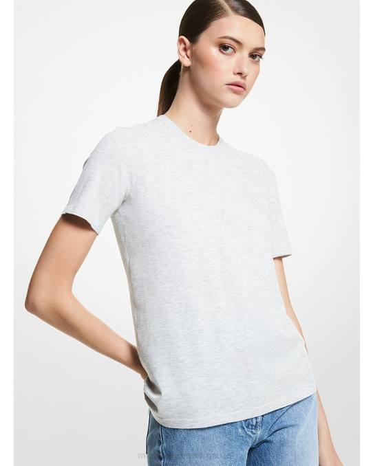 Michael Kors kolleksjon stretch viskose t-skjorte unisex LDNL3672 perlegrå