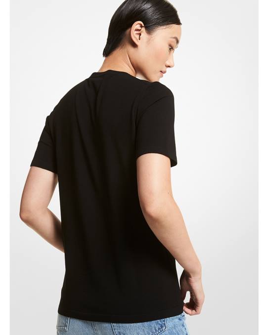 Michael Kors kolleksjon stretch viskose t-skjorte unisex LDNL3673 svart
