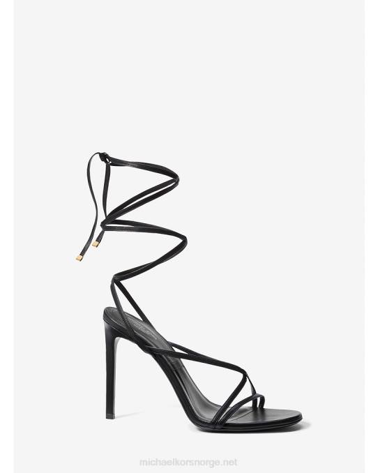 Michael Kors kolleksjon dahlia skinn sandal med snøring unisex LDNL3816 svart