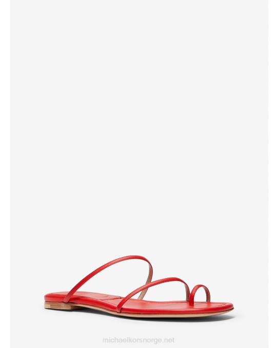 Michael Kors kolleksjon patti skinn glidesandaler unisex LDNL3825 valmue