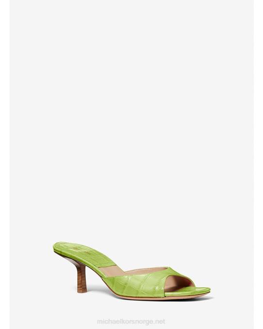 Michael Kors samling anita krokodillepreget skinnsandal unisex LDNL3833 lime