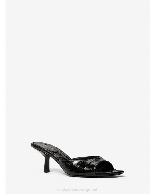 Michael Kors samling anita krokodillepreget skinnsandal unisex LDNL3850 svart