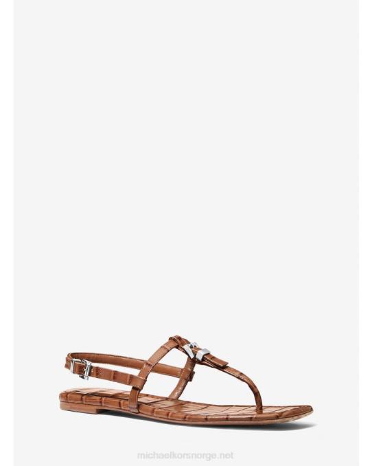 Michael Kors samling sofia krokodillepreget skinnsandal unisex LDNL3853 kastanje