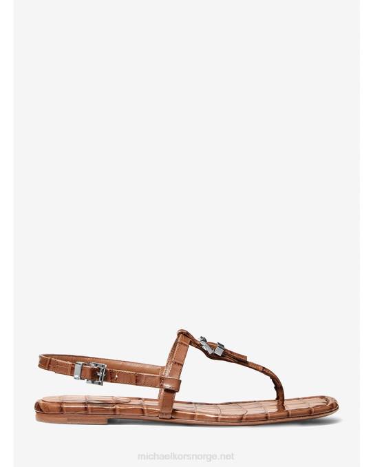Michael Kors samling sofia krokodillepreget skinnsandal unisex LDNL3853 kastanje