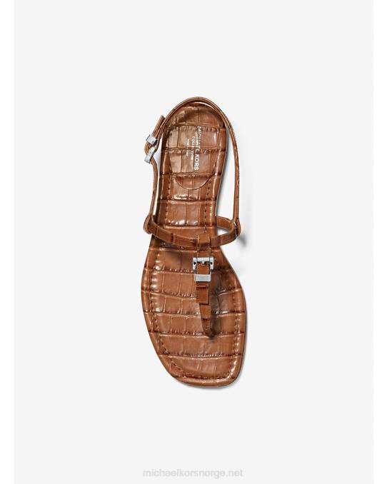 Michael Kors samling sofia krokodillepreget skinnsandal unisex LDNL3853 kastanje