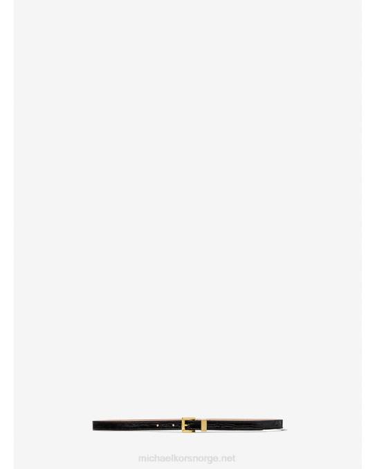 Michael Kors samling krokodillepreget skinnbuksebelte unisex LDNL3889 svart