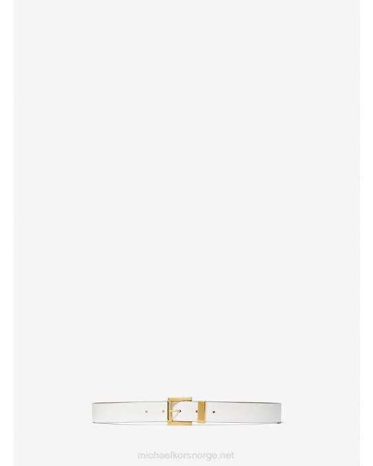 Michael Kors samling skinn buksebelte unisex LDNL3891 optikk hvit