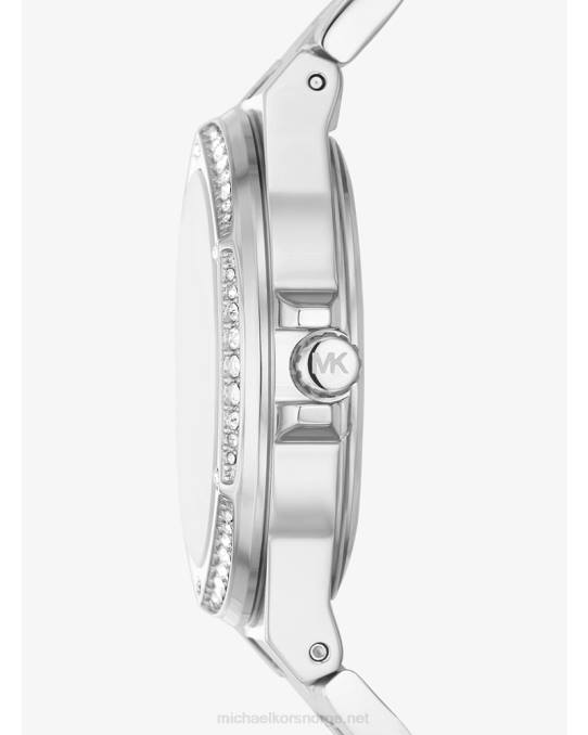 Michael Kors lennox pave logoklokke unisex LDNL4004 sølv