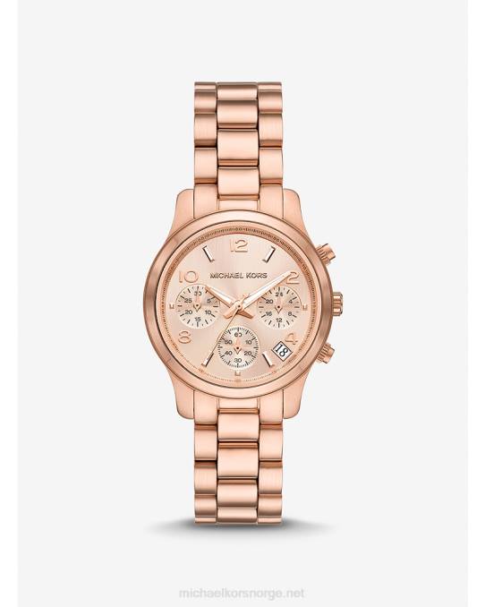 Michael Kors mini rullebaneklokke unisex LDNL3951 Rose gull