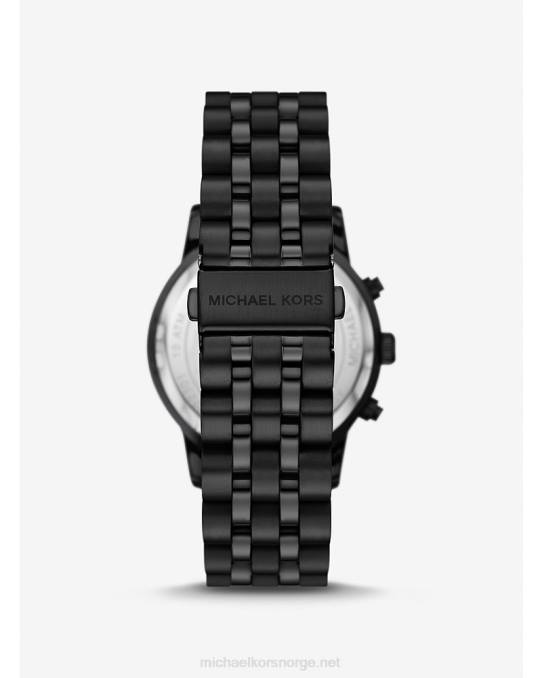 Michael Kors overdimensjonert huttonklokke unisex LDNL3977 svart