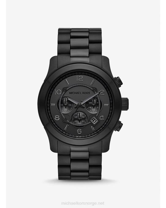 Michael Kors overdimensjonert rullebaneklokke unisex LDNL3965 svart