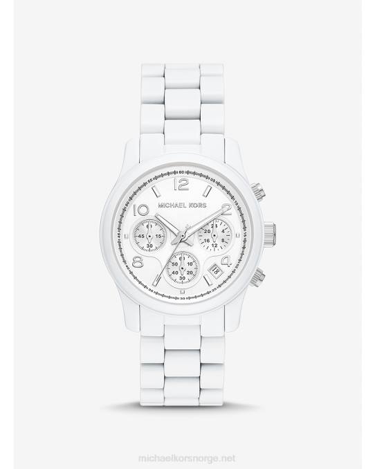 Michael Kors slank rullebaneklokke unisex LDNL3960 hvit