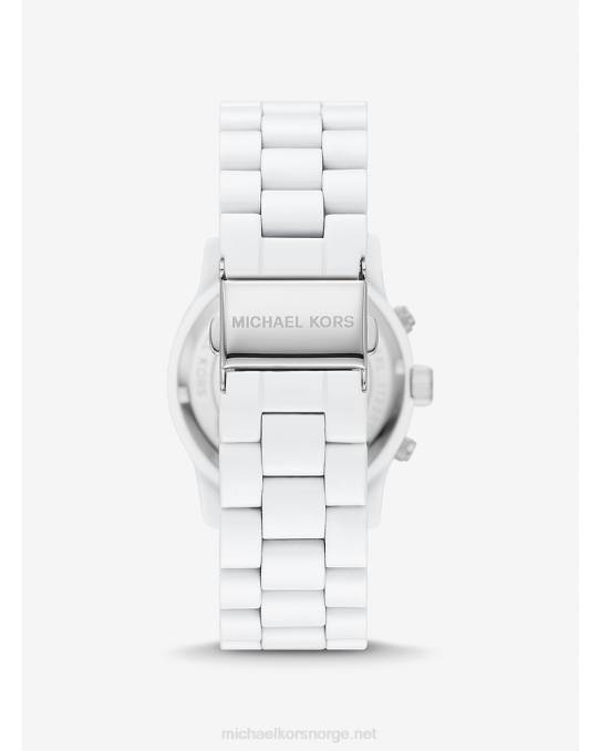 Michael Kors slank rullebaneklokke unisex LDNL3960 hvit