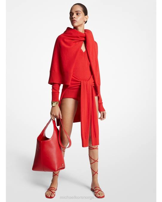 Michael Kors samling cashmere genser skjerf unisex LDNL3487 valmue